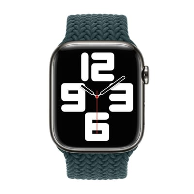 Apple Gevlochten solobandje voor de Apple Watch | 44/45/46/49 mm - Maat 5 - Rainforest