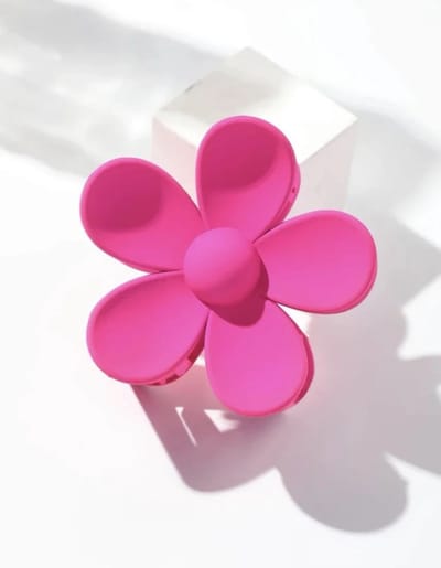 Haarklem - Bloem - Zomer - Haarknip - Gender Reveal - Haarklip - Haarspeld - Haarknip groot - Luxe Haarklem - Cadeautje - Flower power - Feest - Dames - Moederdag - Fuschia