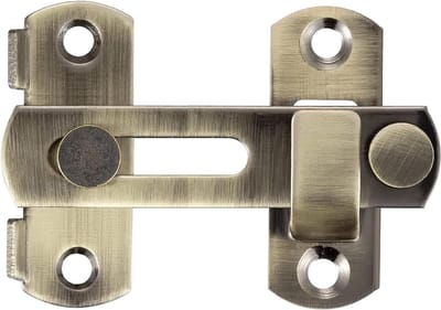 Schuifdeurslot, roestvrij stalen poortgrendel, flip-schuifvergrendeling, veiligheidsdeurgrendel vergrendeling voor deur, raam, wijnkast, badkamer, buiten, garage, tuin (Groen Brons 180° 4")