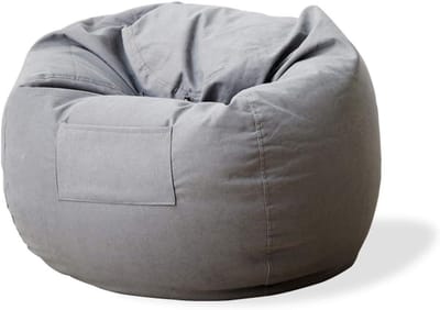 Zitzak met vulling - Luie bank - Ontspannen zitten - Afneembare hoes - 110x120 cm - Grijs
