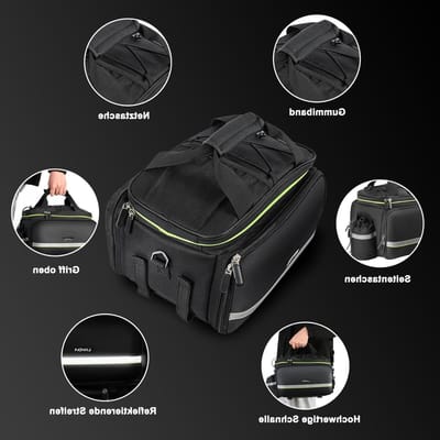 Waterdichte Fietstas voor Fietsendrager, Multifunctionele Fietstas, 20L - 35L, Ideaal voor Fietsvakanties en Dagtochten, 38 x 26 x 24 cm