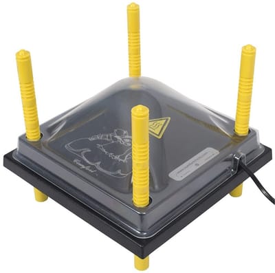 Comfort verwarmingsplaat 25x25cm, met beschermhoes en temperatuurregelaar, 15W / 220-240V, een hoogwaardige verwarmingsplaat voor kuikens.