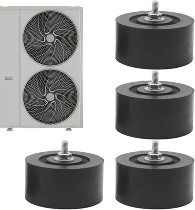 Trillingsisolatie Pads - Airco Dempers - Airco Stabiliseren - Geluiddempend Rubber - 4 Stuks - Zwart