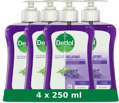 Dettol Wasgel Verzachtend - 4 x 250 ml - Handzeep - Voordeelverpakking