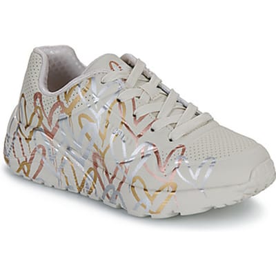 Skechers Uno Lite - Metallic Love Meisjes Sneakers - Cr�me/Multicolour