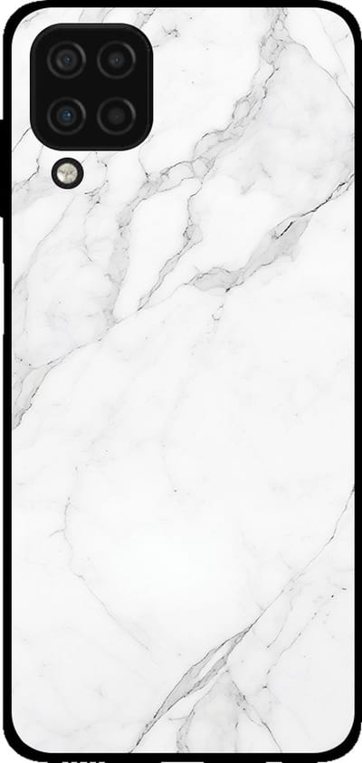 Smartphonica Telefoonhoesje voor Samsung Galaxy A12 met marmer opdruk - TPU backcover case marble design - Wit geschikt voor Samsung Galaxy A12