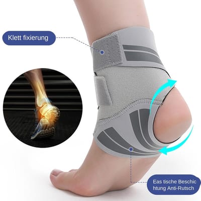 Enkelbrace - Enkelondersteuning Wrap - Sport Stabilisatie - Ademend Comfort - Uniek - Grijs