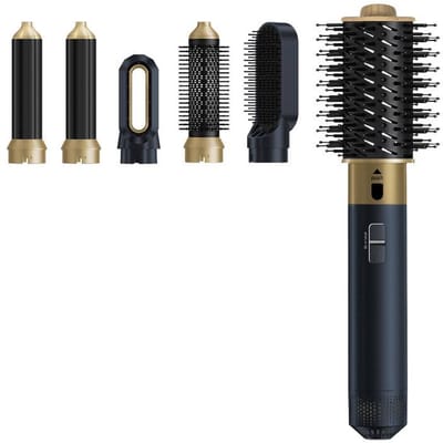 6 in 1 Hot Air Brush - Hairstyling Brush - 2-in-1 Curling & Straightening Multifunctional Hair Dryer Brush - Curling Iron
