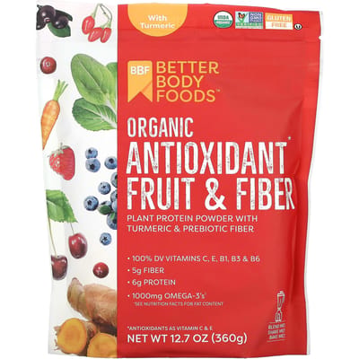 BetterBody Foods, Biologisch Antioxidant Fruit & Vezels met Kurkuma, 12,7 oz (360 g)