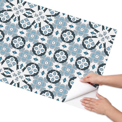 Coloray Meubel Wrap Folie - Blauw Meubelfolie - 65x130 cm - Wrapfolie Keuken Geometrische elegantie - Decoratiefolie - Geometrische Meubelfolie - Meubel Wrap Folie - Woonkamer decoratie - Achtergronden en patronen