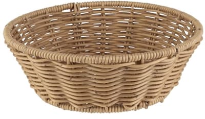 Ronde gevlochten mand 20 cm - Beige broodmand voor levensmiddelen