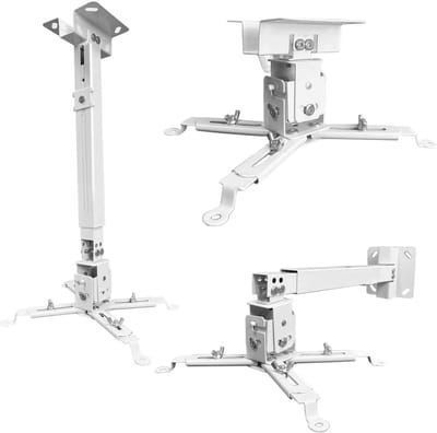 Projector Montagebeugel - Projectorhouder Bevestiging - Projector Bevestigen - Verstelbare Uitschuifbare Arm - 16.9-25.6 inch Hoogte - Wit