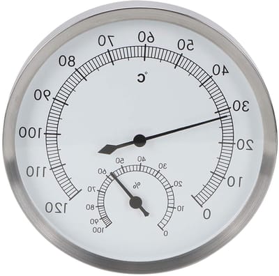 Hygrometer en thermometer voor sauna en stoomruimte, roestvrijstalen 2-in-1 model voor binnengebruik