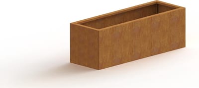 Cortenstaal plantenbak - Rechthoek - 120x40x40cm - Roestkleur - Met bodem - MySteel