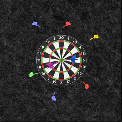 Dartbord wandbescherming van vilt: Zelfklevende beschermmat, 60 x 60 cm, ideaal voor dartbord, wandbeschermer, geluidsisolatie en duurzame wandbedekking