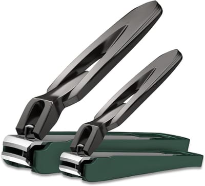 Nail Clippers Set van RVS - Grote en Middelgrote Nagelknippers voor Handen en Voeten met Antispat Ontwerp, Perfect voor Thuisgebruik