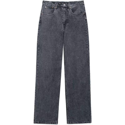 Vêtements pour femmes avec décoration de trous, jeans amples, vêtements de printemps et d'été L gris
