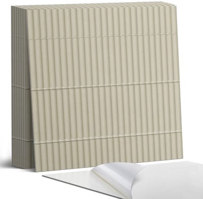 Coloray Plaktegels - Horizontaal strepenpatroon Portugese Tegels - 30 cm x 30 cm - Romig Plaktegels - 9 stuks - Vierkant PVC Tegels - Plaktegels Keuken - Zelfklevende Vloertegels - Vinyltegels Vloer Zelfklevend - Zelfklevende Tegels