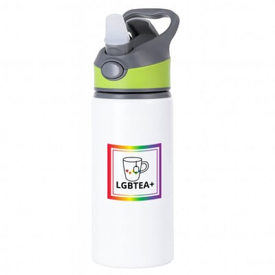 Hacebo® - Pride cadeau waterfles met rietje groen - Lgbt pride - Pride vlag - Gay cadeau - Gay pride accessoires - Homo - LGBTQ vlag - accessoires - cadeau - met tekst - water fles - 650ML
