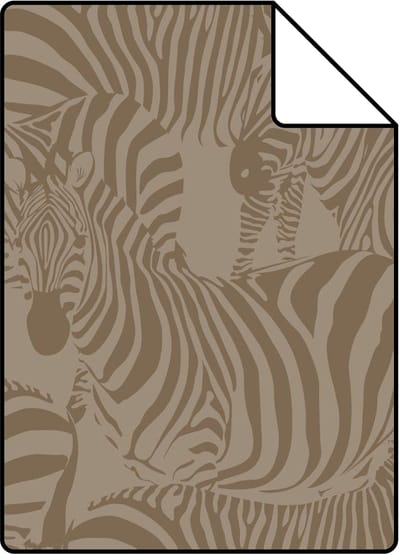Proefstaal Origin Wallcoverings behang zebra's bruin - 26.5 x 21 cm - 347911-S