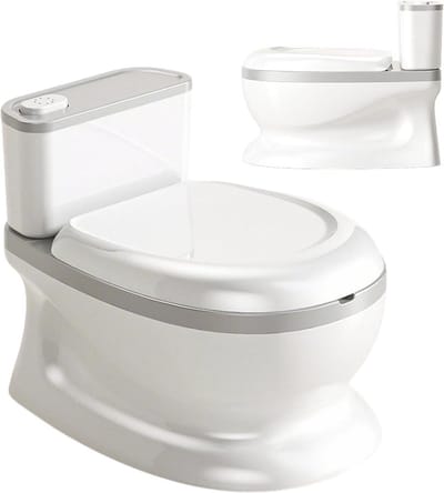 Kindertoilet - Potjestrainer - Zindelijkheidstraining - Geluidseffecten - 38x28x30cm - Grijs