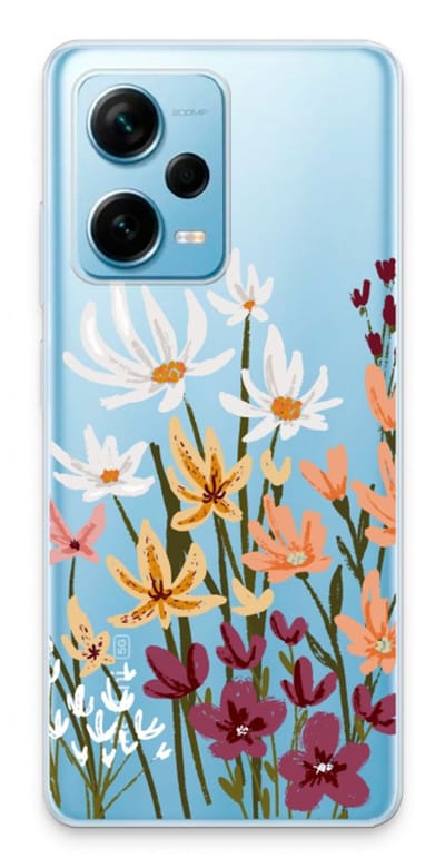 Case Company® - Hoesje geschikt voor Xiaomi Redmi Note 12 Pro Plus hoesje - Painted wildflowers - Soft Cover Telefoonhoesje - Bescherming aan alle Kanten en Schermrand