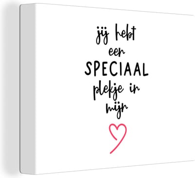 Canvas Schilderij Quotes - Stel - Romantisch - Jij hebt een speciaal plekje in mijn hart - Spreuken - 40x30 cm - Wanddecoratie