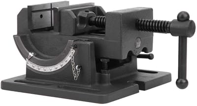 Dailygoods- Kolomboor Kantelbaar - Heavy Duty Gietijzeren Bankschroef - Verstelbare Hoek 0-90° - Stabiel en Nauwkeurig - Geschikt voor Hout/Metaal Boren