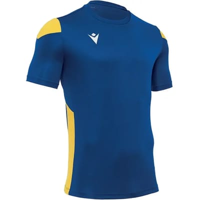 Macron Polis Shirt Korte Mouw Heren - Geel / Royal | Maat: M