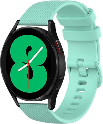 By Qubix - Geschikt voor Garmin bandje - 18mm - Geschikt voor Garmin Venu 3s / Vivoactive 4s / Venu 2s / Vivomove 3s / Forerunner 255s / 265s - Sportband met motief - Turquoise