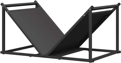Houtrek - Haardhout Opslag - Haardhout Opbergen - Stabiele Constructie - 70x43x34.5cm - Zwart