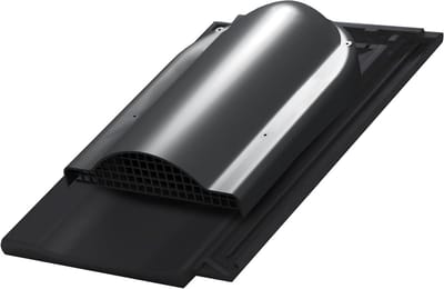 Platte ventilatietegel - Ontluchtingspan Dakventilator - Dak Ventilatie - Efficiënte Vochtafvoer - Creaton Koda - Zwart