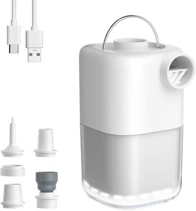 Draagbare Elektrische Luchtpomp met Campinglicht en Oplaadbare Batterij - Ideaal voor Camping en Zwemringen