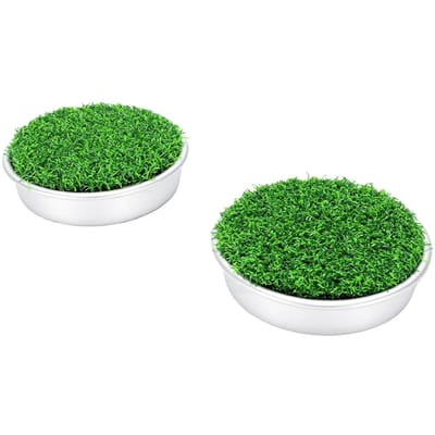2 STUKS Golf Hole Cup Putting Green Metalen Basis Gesimuleerd Gras Putting Green Cup Hole Cover voor Achtertuin Oefening
