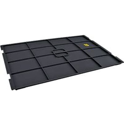 Opzetdeksel VDA-KLT-D 61 ESD, voor Eurobak R-KLT ESD, B 600 x D 400 mm, zwart geleidend