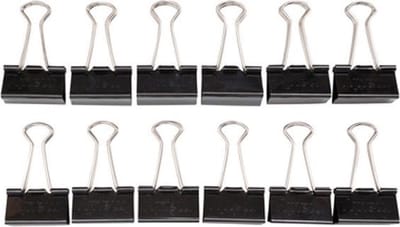 12 Papierklemmen - Staal 32mm - Zwart - 12 stuks in verpakking