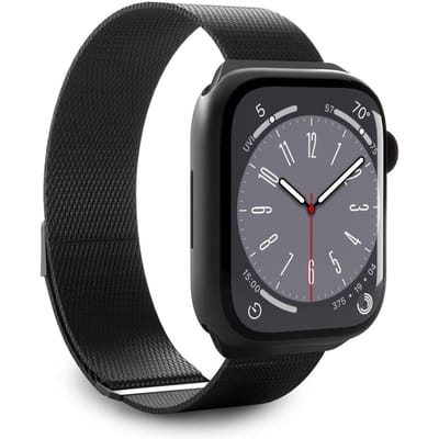 Bracelet de montre Puro 'MILANESE' pour Apple Watch 42-44-45-49mm, noir