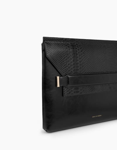 IDEAL OF SWEDEN, 13 inch laptoptas model June met slangenprint voering, Zwart