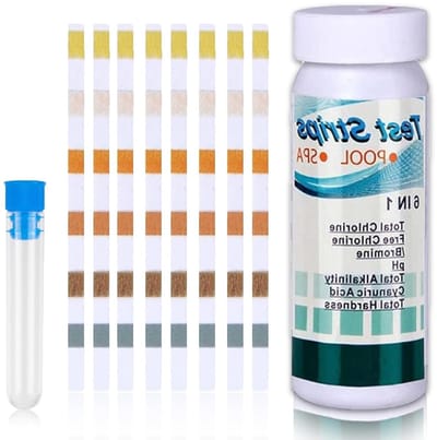 PH Test Strips voor Zwembaden en Aquaria - 150 Stuks voor pH Waarde, Chloor en Waterhardheid, Urine en Ketose Testen met Hoge Nauwkeurigheid en Testbuizen