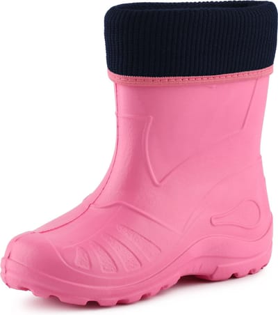 Ladeheid Kinder Regenlaarzen - Rubber - met Binnenschoen - EVA - Wasbare Binnenschoen - LA-KL-EVA-Kids - Lichtroze - 24