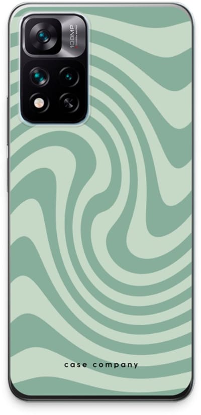 Case Company® - Hoesje geschikt voor Xiaomi 11i hoesje - Swirl Groen - Soft Cover Telefoonhoesje - Bescherming aan alle Kanten en Schermrand