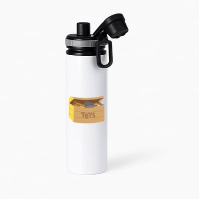 Hacebo® - Speelgoed waterfles met draaidop grijs - Kind - baby's - Speelgoed box - toys - cadeau voor een peuter - water fles - 850ML