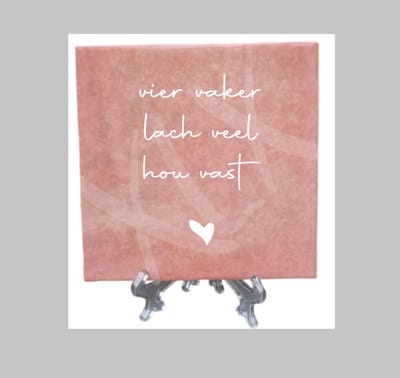Spreek tegel, Tegeltje met tekst Vier vaker, Lach Veel, Hou Vast, Tekst tegeltje, Tegeltje, Bedrukt tegeltje, Cadeau, XLX®