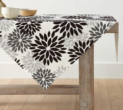 Dailygoody - Tafellinnen - Keuken decoratie - Zwart - Bloemen tafelkleed - 85x85 cm - Geschikt voor feest en vakantie