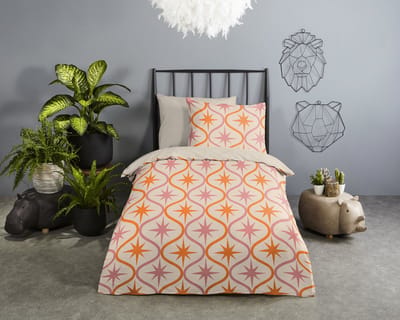 Good Morning dekbedovertrek boho met sterren - Peuter 120x150 cm - Zand - 100% Katoen renforc�