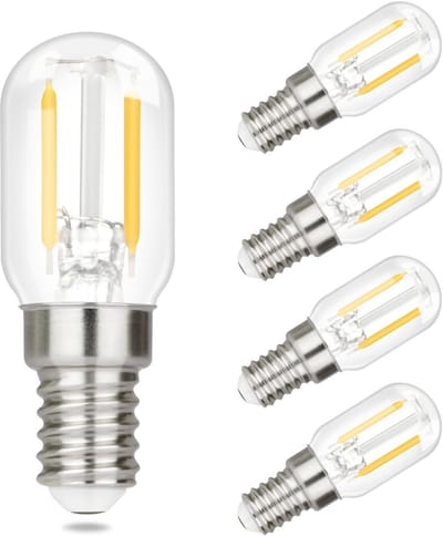 NETTLIFE T22 LED - LED Lampen - E14 Lichtborn - Transparent - Ø 2.2 cm - Filament lamp - 2700K Warm Wit Licht - 2W - Vintage Gloeilamp - 4 Stuks