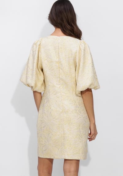Notre-V Nv-henderika Brocade Dress Dames - Jurk - Creme - Maat S