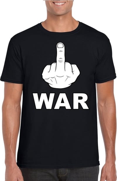 Fuck war / oorlog t-shirt zwart - heren - katoen S