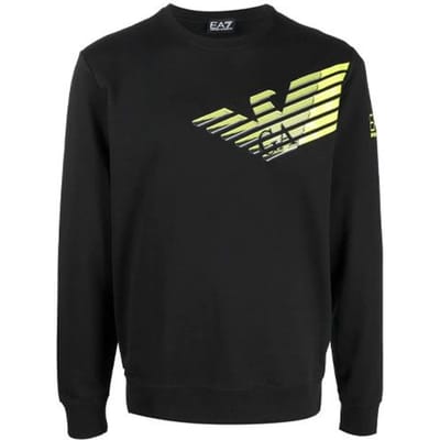 Sweatshirt à capuche à imprimé logo Emporio Armani à manches longues pour homme Sweatshirt Noir 6KPM45-PJ05Z-1200 M black