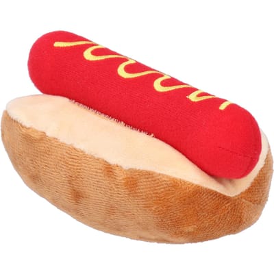 Jouet en peluche doux pour chien en forme de hot-dog, son détachable, exquis, pour chats et chiens red